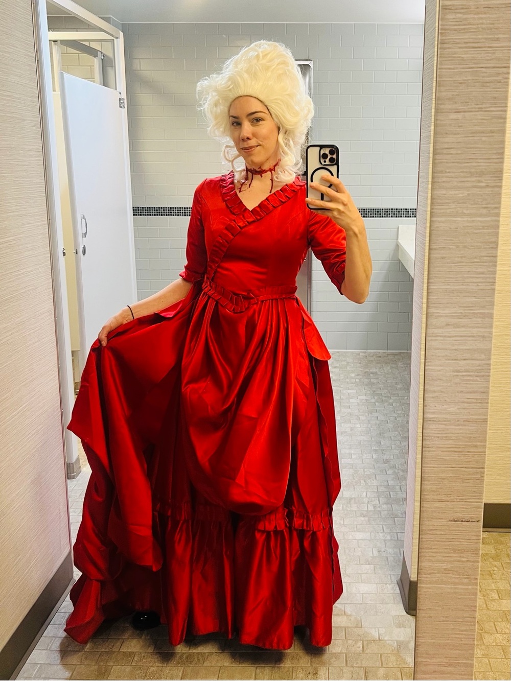 Queen Marie Antoinette Rococo Ball Gown Gothic Victorian Dress Costume Red